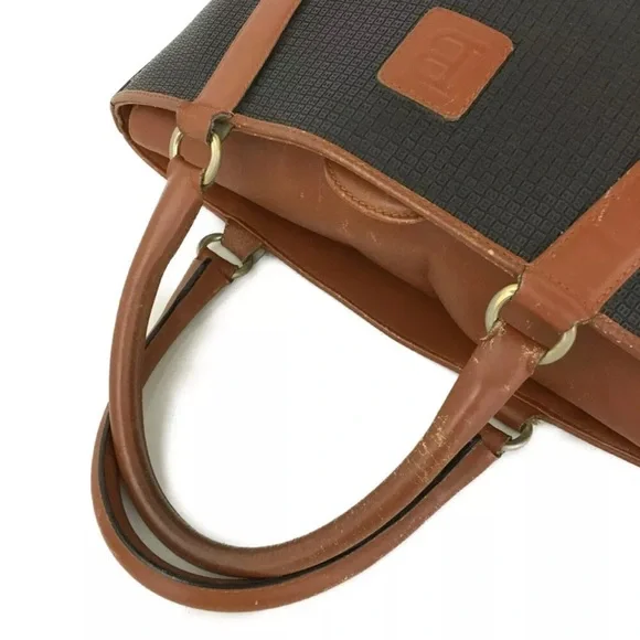 BALLY B Logo PVC/Leather Handbag